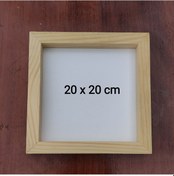 Resim 20x20cm Beyaz Ahşap Çerçeveli Pano Camsız - Arkalık Sabit 