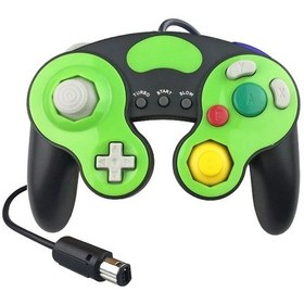 Resim Gamecubes Denetleyicisi İçin Yeşil Kablolu Gamepad Ngc Gamecubes El Kumanda Kolu İçin Üç Düğmeli 