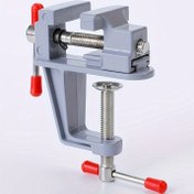 Resim Bir Mini Atölye Mengenes, DIY Masa Üstü Kelepçe, Küçük Düz Burun Pense ve Ahşap İşleme, Takı Yapımı ve Diğer Yaratıcı Projeler için Uygun Bir Mikro Atölye Kelepçesi. 