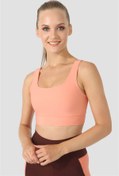 Resim Superstacy Square Neck Şeftali Spor Büstiyer 