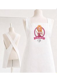 Resim Bk Gift Kişiye Özel Karikatürlü Anneler Günü Tasarımlı Çapraz Askılı Beyaz Mutfak Önlüğü - 2, Aşçı Önlüğü, Şef Önlüğü, Anneye Hediye Kobitmeyencom3593 Renkli 