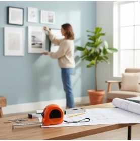 Resim 5 Metre Çelik Şerit Metre, 25 Mm Genişlikte Dayanıklı Ölçüm Aleti 