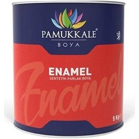 Resim Pamukkale Enamel Sentetik Parlak Boya 5 Kg Metalik Gri Ral 9006 