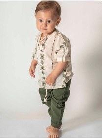 Resim Bebek Etnik Desenli Organik Pamuklu Pantolonlu Takım-15913 renkli 