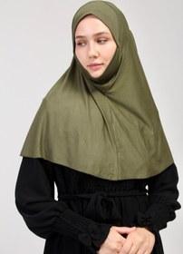Resim manolyaşal islamic hijab Pratik Eşarp Peçeli-peçesiz Hazır Türban Sufle Haki 