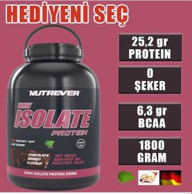 Resim Nutrever Whey Isolate Protein Tozu 1800 Gram Çikolata Aromalı 