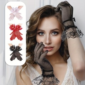 Resim 1 Adet D EXCEED Kadınlar İçin Şık Vintage Dantel Eldiven - Dirsek Boyu, Yumuşak Çiçek Desenli, Düğün, Çay Partisi, Balo, Resmi Etkinlikler için - Beyaz, Kırmızı, Siyah Renk Seçenekleri - Resmi Kıyafetler ve Balo Gecesi İçin Zarif Aksesuar, Özenle İşlenmiş Tasarım 