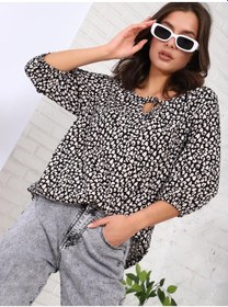 Resim Vissa Büyük Beden Şık Ofis Bluz Yılbaşı 368457114 Siyah 