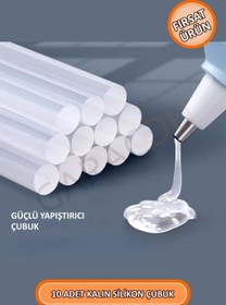 Resim garaccu Kalın Mum Silikon Çubuk 11,2 mm Kalınlık 30 cm Uzunluk 10 Adet, Kalın Çubuk Silikon 