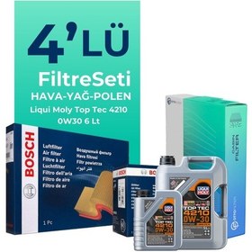 Resim Bosch Audi A6 40 Tdi Filtre Bakım Seti Liqui Moly Motor Yağlı (2019-2024) 4 Lü - 