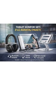 Resim Jolita Tcl Tab Nxtpaper 11 Inç 9466X Uyumlu Bluetooth Kulaklık Tablet Standı Ekran Koruyucu Set 