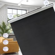 Resim Deliksiz Geri Çekilebilir Rulo Pencere Perdesi, 3 Emme Kupası ile Termal Karartma, Taşınabilir Portatif Perde, İç Mekan Gizlilik, Opak, Araç, Yatak Odası, Ofis, Loft ve Seyahat RV için Karartma Panjurları 