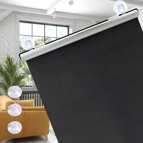 Resim Deliksiz Geri Çekilebilir Rulo Pencere Perdesi, 3 Emme Kupası ile Termal Karartma, Taşınabilir Portatif Perde, İç Mekan Gizlilik, Opak, Araç, Yatak Odası, Ofis, Loft ve Seyahat RV için Karartma Panjurları 