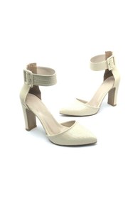 Resim Feles Bilek Detaylı Stiletto Kadın Topuklu Ayakkabı Ten 