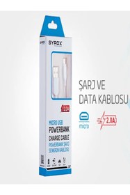 Resim Syrox Telefon Tablet Bilgisayar 2.0A. MICRO Kısa/Küçük Powerbank Kablosu 20cm 
