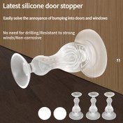 Resim 5 Adet Silikon Kapı Stoperi, Şeffaf Plastik, Modern Basit Tasarım, Delme Gerektirmeyen Montaj, Banyo Kapısı Üst Stoperi, Sessiz Kapı Stoperi, Rüzgar Geçirmez, Korozyona Dayanıklı 
