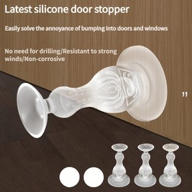 Resim 5 Adet Silikon Kapı Stoperi, Şeffaf Plastik, Modern Basit Tasarım, Delme Gerektirmeyen Montaj, Banyo Kapısı Üst Stoperi, Sessiz Kapı Stoperi, Rüzgar Geçirmez, Korozyona Dayanıklı 