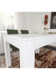 Resim Single Beyaz Dikdörtgen Yemek Masası 120x80 / Beyaz 