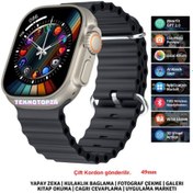 Resim Teknotopia HK10 Ultra 3-A Akıllı Saat Amoled Ekran 2.2inç G-sensör Galeri Kulaklık Bağlama Android Ios 