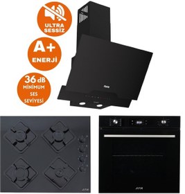 Resim Ferre Ve Afm Tech D063-SA + FM7700 + FM-BD2200 Lıa Sessiz Turbo Dijital Siyah Ankastre Set 