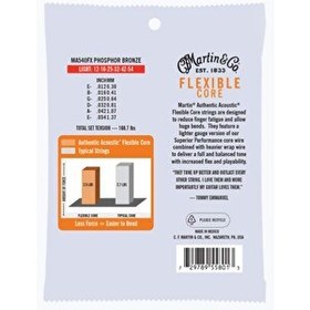 Resim Martin & Co MA540FX Flex Core Phosphor Bronze "Tommy Emmanuel's Choice" Akustik Gitar Teli Light 12-54 