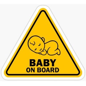 Resim Uyarı Arabada Bebek Var Sticker oto Etiket 18cm MD50 