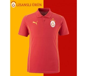 Resim Galatasaray Lisanslı Puma Kırmızı 5 Yıldız Polo T-Shirt 