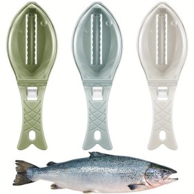 Resim Kapaklı 2 Adet Manuel Balık Pullama Aleti - Kolay Balık Temizliği için Plastik Mutfak Aracı, Yeşil ve Bej Saplı, İç ve Dış Mekan Kullanımı için Gıda Güvenli Tasarım, Balık Temizleme Ekipmanı | Ergonomik Kulp | Dayanıklı Mutfak Aracı, Balık Pul Kazıyıcı 