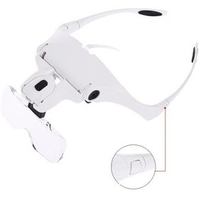 Resim 5 Lensli 2 Led Işıklı Ayarlanabilir Gözlük Tipi Büyüteç 1.0x - 3.5x Zoom 