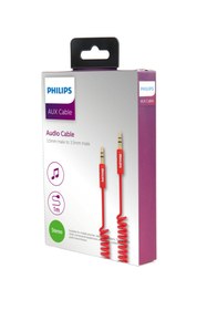 Resim Philips Swr2102/93 3.5 Mm Jack Spiral Aux Ses Kablosu - 1 mt 