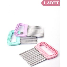 Resim Onikiden Flosoft Tırtıklı Cips Doğrayıcı, Paslanmaz Şekilli Sebze Meyve Patates Dilimleyici 