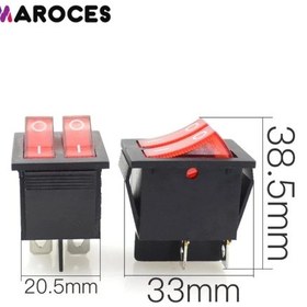 Resim Kırmızı İkili Işıksız 4 Pin Soba Fırın Anahtarı Ic-103 10 Adet 