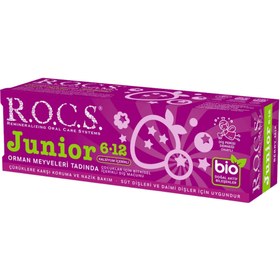 Resim Rocs Junior 6-12 Yaş Orman Meyveleri Tadında Florürsüz Çocuk Diş Macunu 
