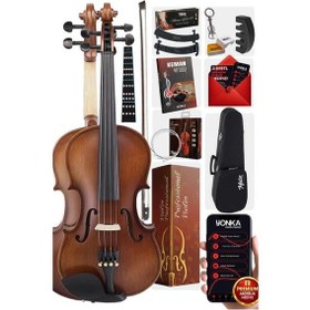 Resim Midex LMA-544TYS 4/4 Profesyonel Keman 4/4 Tam Boy (Yastık Susturucu Yedek Tel Çanta Yay Reçine Metod) 