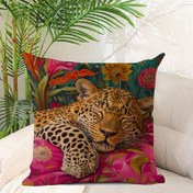 Resim Vintage Leopar Desenli Keten Yastık Kılıfı, 45.72x45.72 cm - Dayanıklı, Makinede Yıkanabilir Dekoratif Yastık Kılıfı Oturma Odası & Yatak Odası Koltukları İçin (Yastık İçi Dahil Değildir) 