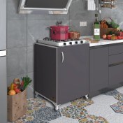 Resim Kenzlife ocak dolabı ahunaz gri 85*60*56 hazır mutfak klasik set üstü ocak için arkalıksız 