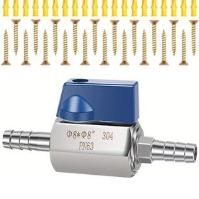 Resim Willowhaven Mavi Paslanmaz Çelik Küresel Vana 12mm Hortum Bağlantılı Su Gaz Yağ 