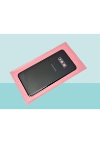 Resim Tkgz - Samsung Galaxy Uyumlu S10 E Arka Kapak Batarya Kapağı Cam Full Lensli - Siyah Çok Renkli 