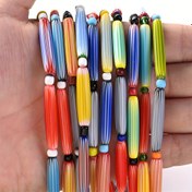 Resim 1 Strand 5mm Nepal Renkli Uzun Tohum Boncukları, El Yapımı Cam Boncuklar, DIY Takı Yapımı Bileklik Kolye Malzemeleri 
