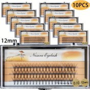 Resim 10 Kutu Doğal C Kıvrım Sahte Kirpikler 8-14mm Kirpik Kümeleme Kirpik Uzatma DIY Gözler için nesura Doğal Görünümlü Bireysel Kit Uygulama Yeniden Kullanılabilir 0.10mm Kalın Segmentli Kirpikler Rahat El Yapımı Günlük Kullanım ve Özel Etkinlikler İçin Mükemmel 