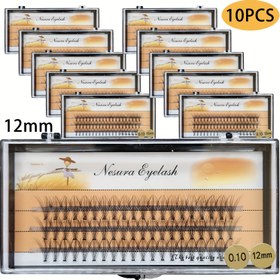 Resim 10 Kutu Doğal C Kıvrım Sahte Kirpikler 8-14mm Kirpik Kümeleme Kirpik Uzatma DIY Gözler için nesura Doğal Görünümlü Bireysel Kit Uygulama Yeniden Kullanılabilir 0.10mm Kalın Segmentli Kirpikler Rahat El Yapımı Günlük Kullanım ve Özel Etkinlikler İçin Mükemmel 