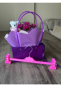 Resim Mandallı Pantolon Etek Askısı, Etek Askısı Fuşya Renk, 20 Adet Fuşya 