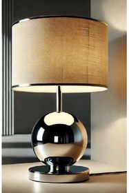 Resim 571 Store K serisi küre masa abajru metal kaplama kumaş başlık 