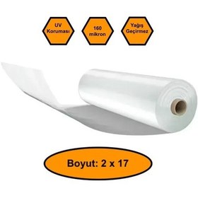 Resim 160 Micron Naylon Örtü, Şeffaf Su Geçirmez Naylon, 2x17 Metre 