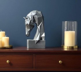 Resim Dekoratif Kitap Tutucu Kübit At Figürlü Biblo Antrasit 