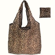 Resim 1 adet Yeniden Kullanılabilir Alışveriş Çantası - Katlanabilir, Hafif, Taşınabilir Büyük Kapasiteli Marketler için Tote, Depolama ve Seyahat, Polyester Malzeme, Dikdörtgen Şekil 