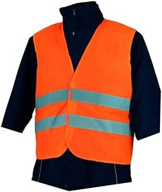 Resim İkaz Yeleği Fosforlu 5 Cm Reflektörlü Turuncu Görevli İşçi Güvenlik Yeleği 