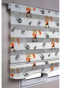 Resim Etekli Galatasaray Taraftar Aslan Desenli Genç Odası Zebra Stor Güneşlik Perdeler 