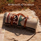 Resim Tüm Mevsimler Piknik Matı - Kamp ve Açık Hava Maceraları için Kalın ve Dayanıklı Polyester Karışımı, Makinede Yıkanabilir, Çok Yönlü Eğik Çizgi Tasarımı, Temel Piknik Aksesuarı, Kamp Matı 