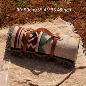 Resim Tüm Mevsimler Piknik Matı - Kamp ve Açık Hava Maceraları için Kalın ve Dayanıklı Polyester Karışımı, Makinede Yıkanabilir, Çok Yönlü Eğik Çizgi Tasarımı, Temel Piknik Aksesuarı, Kamp Matı 